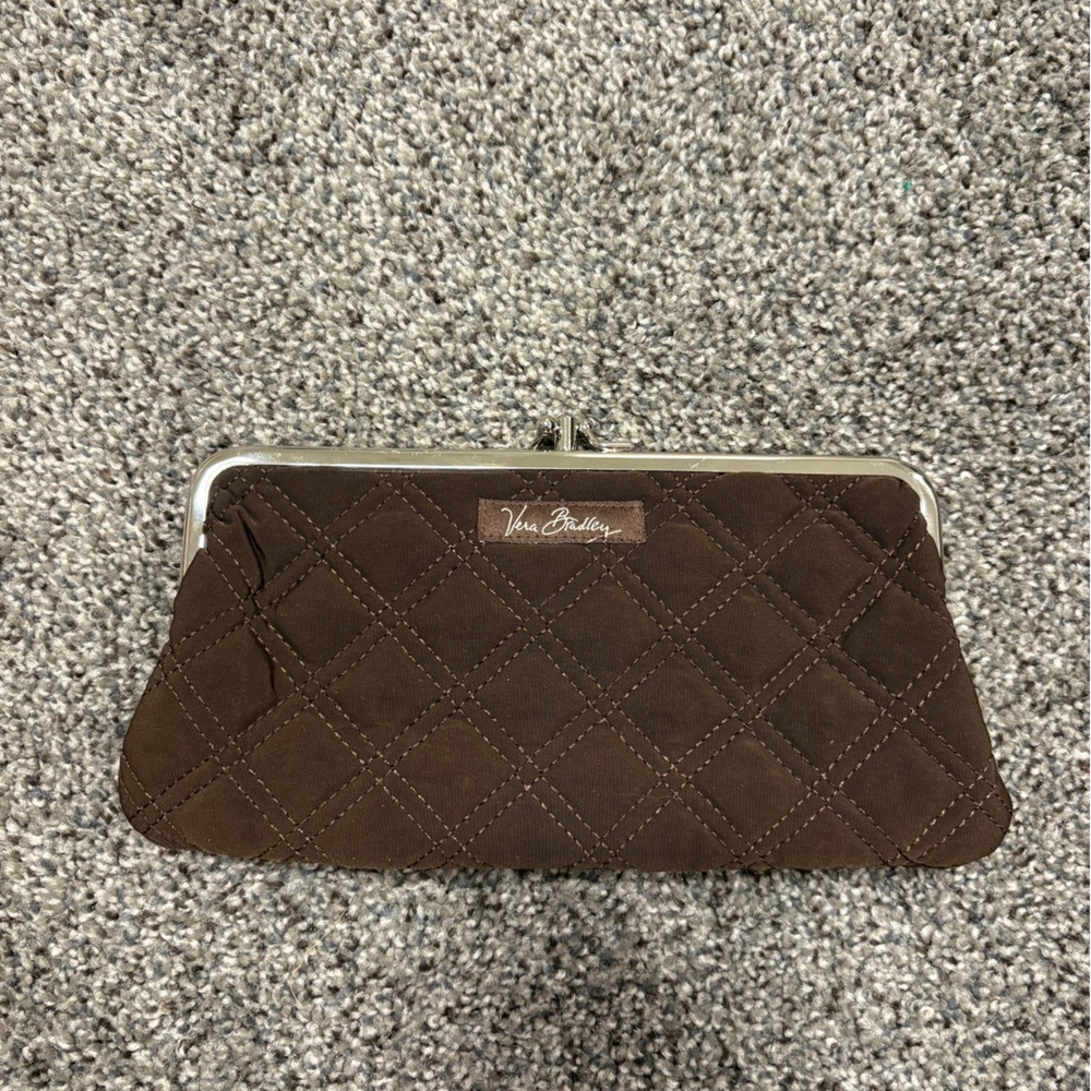 Vera Bradley Chocolate Quilted Wristlet